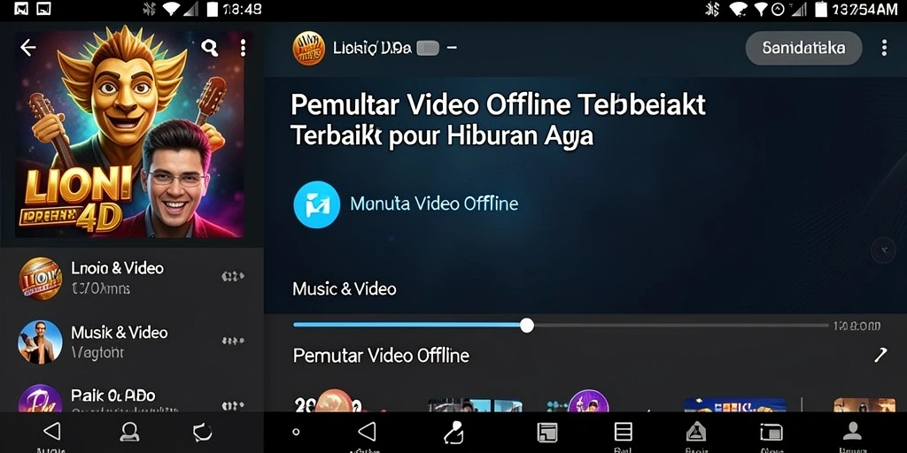 Antarmuka LION4D yang sederhana dan menarik untuk Pemutar Video Offline.