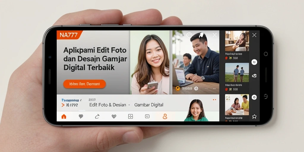 Tampilan antarmuka aplikasi NA777 yang menarik dan mudah dipahami.