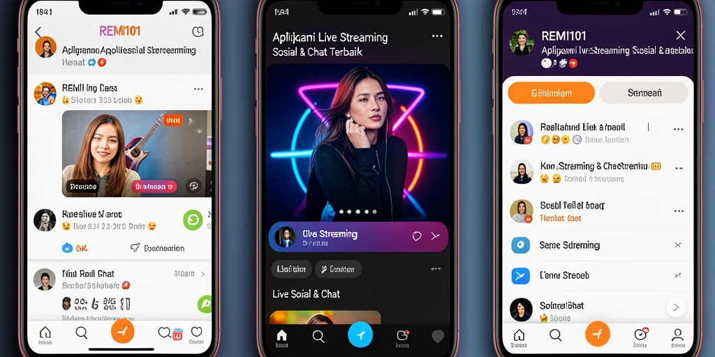 Antarmuka REMI101 yang menarik untuk Live Streaming interaktif.