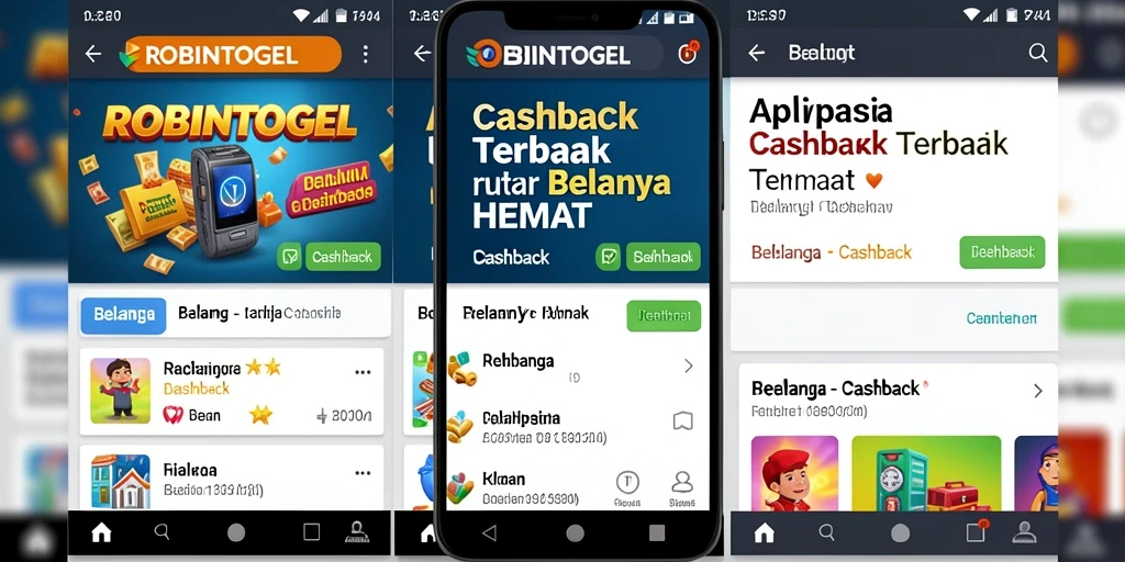 Antarmuka pengguna ROBINTOGEL menampilkan fungsi cashback yang menarik dan informatif.