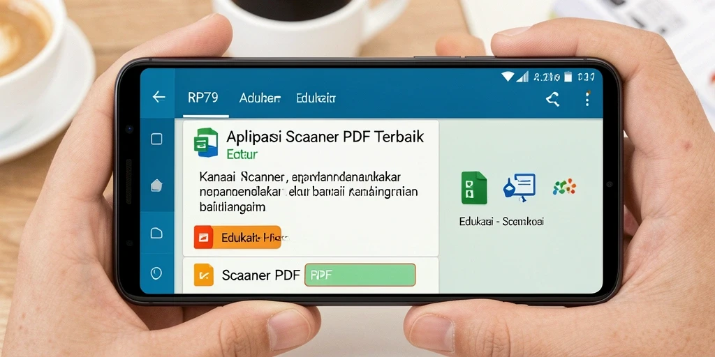 Tampilan antarmuka RP79 saat memindai dokumen PDF dengan mudah.