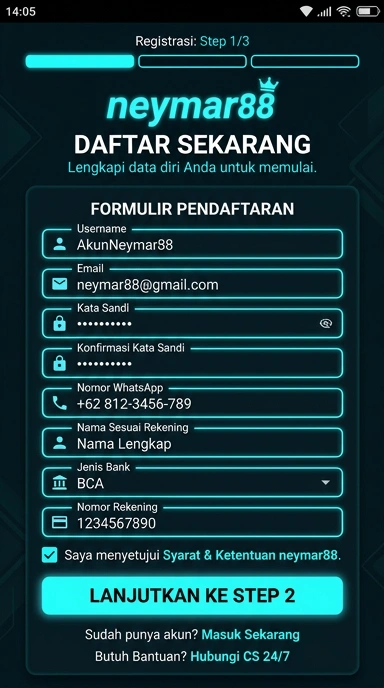 Panduan Registrasi Akun Baru neymar88 di Android